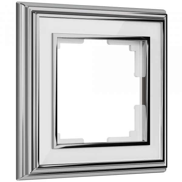 Рамка на 1 пост Werkel WL17-Frame-01 Palacio (хром / белый) - купить в #REGION_NAME_DECLINE_PP#