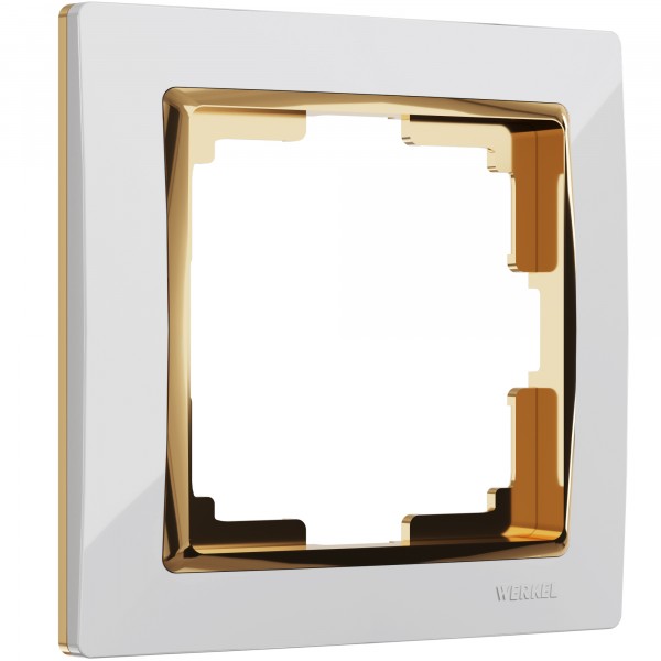 Рамка на 1 пост Werkel WL03-Frame-01-white-GD Snabb (белый/золото) - купить в Краснодаре