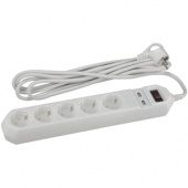 USF-5es-1.5m-USB-W Сетевой фильтр ЭРА (белый) с заземл, 3x0,75мм2, с выкл, 5гн+2USB, 1.5м - купить в Краснодаре