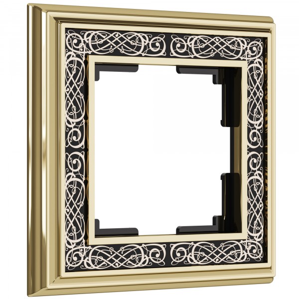 Рамка на 1 пост WL77-Frame-01 Palacio Gracia (золото/черный) - купить в Краснодаре