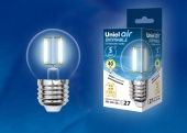 Светодиодная диммируемая лампа LED-G45-5W/E27/CL/DIM прозрачная с гарантией 3 года